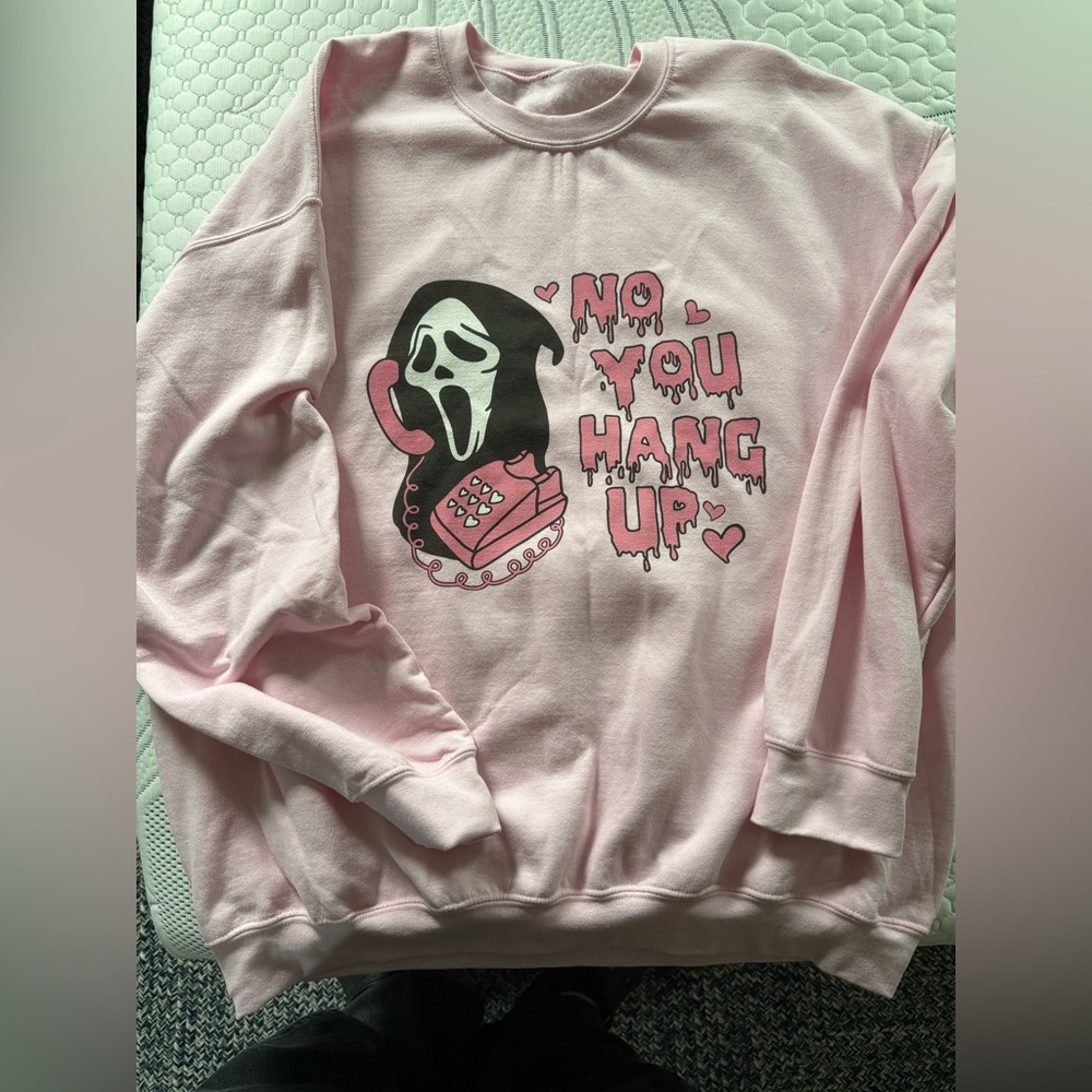Pink Graphic Halloween Sweatshirt